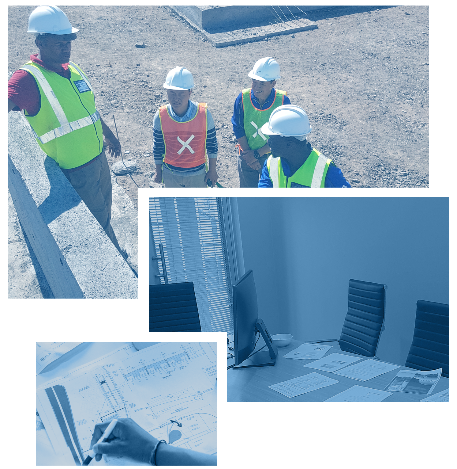 Group of engineers discussing a project